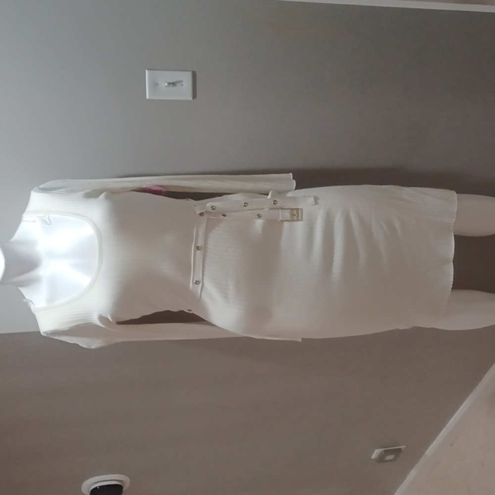 New Ivory LOVE Always by FCT Sweater dress  XL (Wide buckle belt not included)